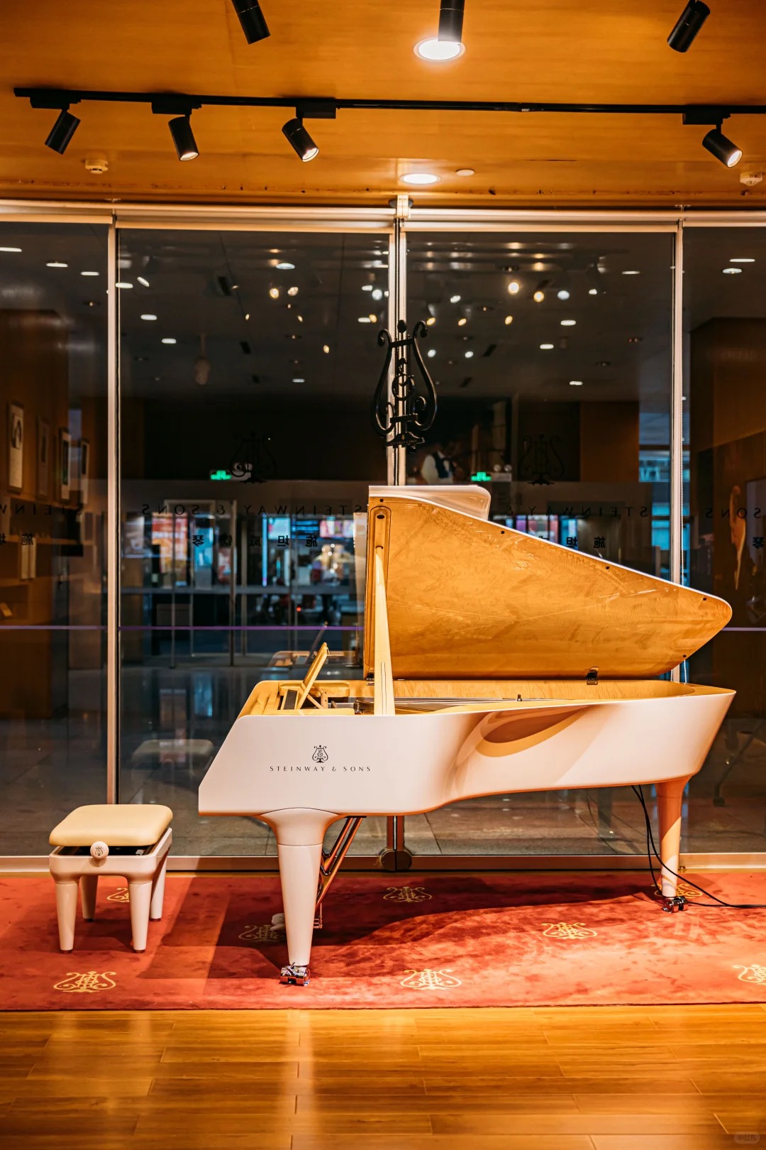 Pianoforte a coda Steinway — riferimento visivo per l'articolo: Test: Pianoforte Verticale Bianco – Recensione Esperta