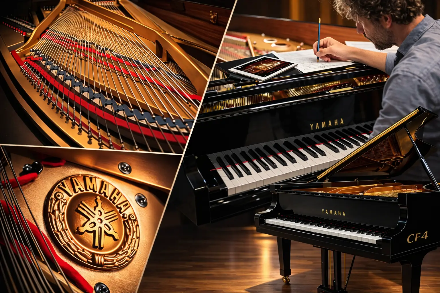 Pianoforte a coda Yamaha — riferimento visivo per l'articolo: Test Fazioli F278: Recensione del Coda da Concerto Assoluto