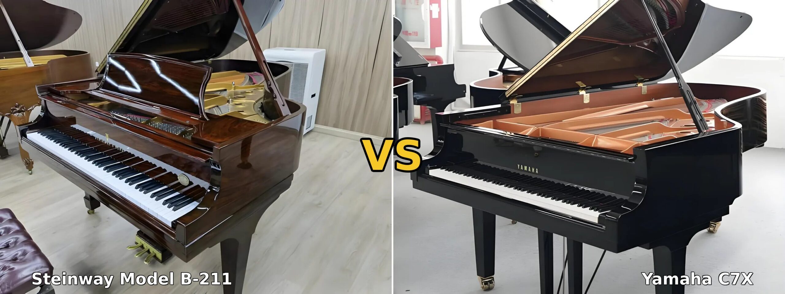 Steinway Model 211 Yamaha dans un salon