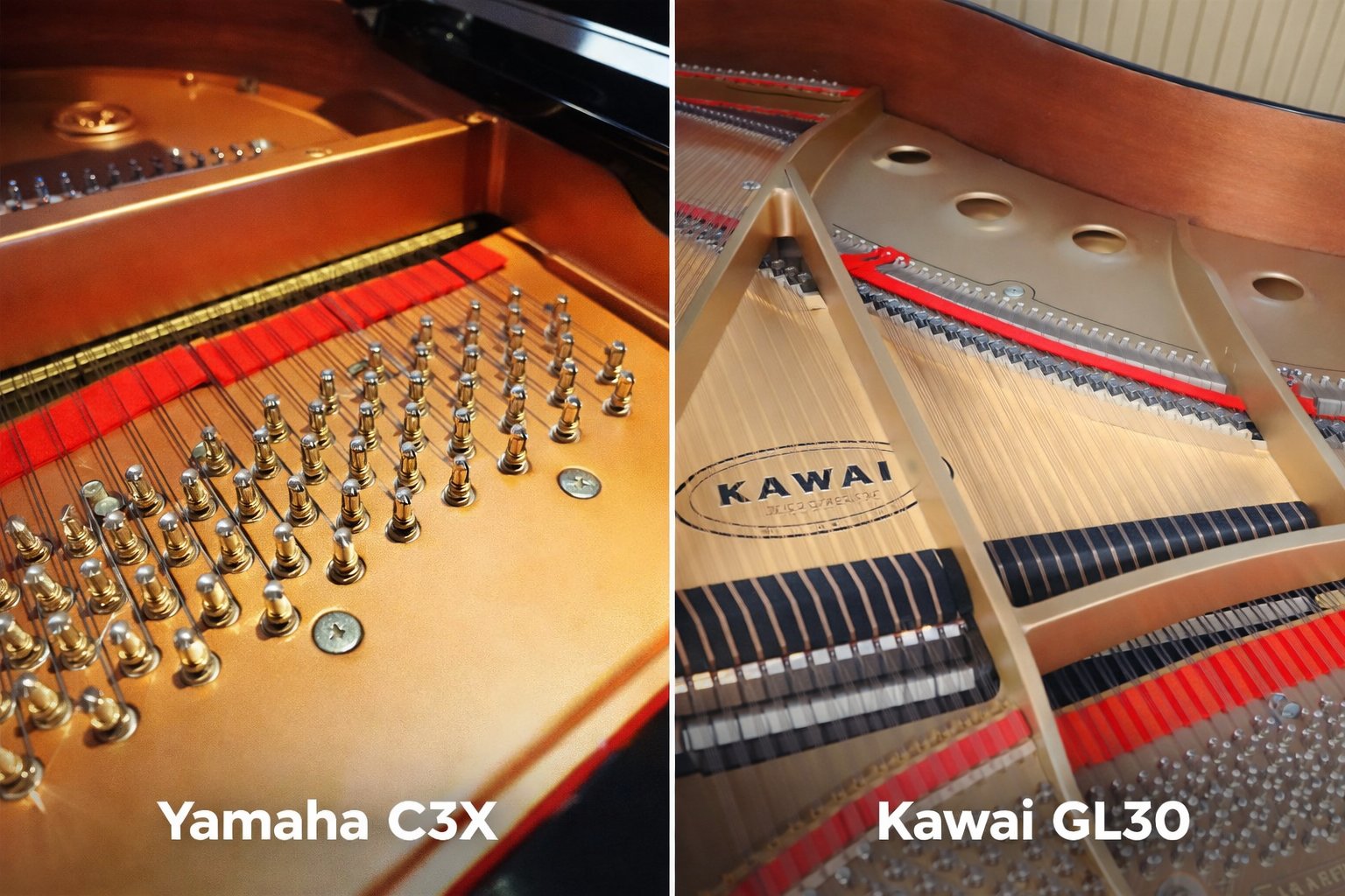 Détail finition Yamaha C3X Kawai GL30