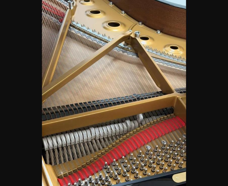 Intérieur du Steinway Model B : cordes filées Roslau, table d'harmonie en épicéa Sitka et mécanique à double échappement